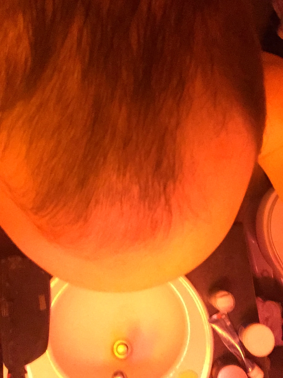 Aftermath of a bad haircut - top down view.