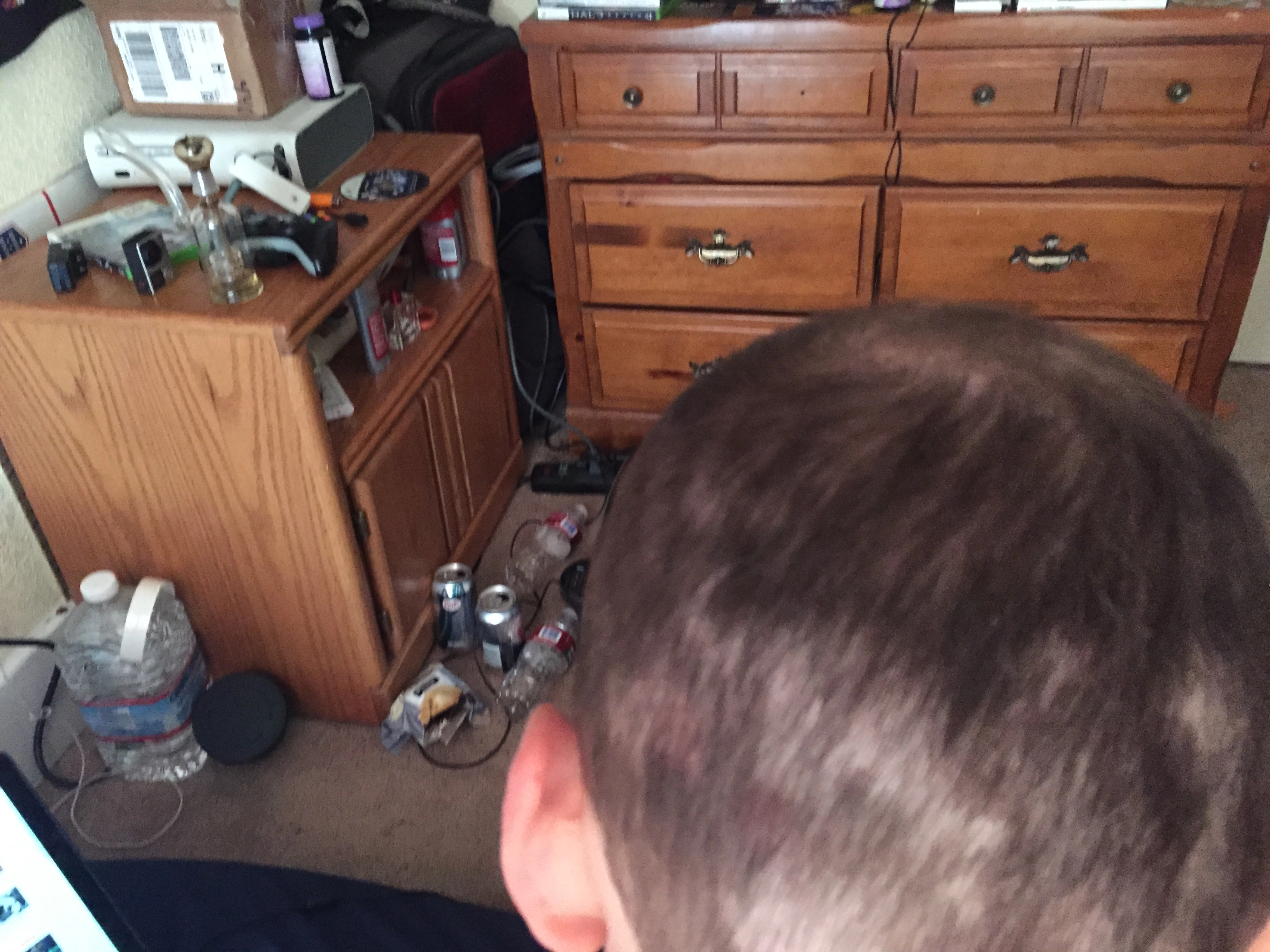 Aftermath of a bad haircut - front view.